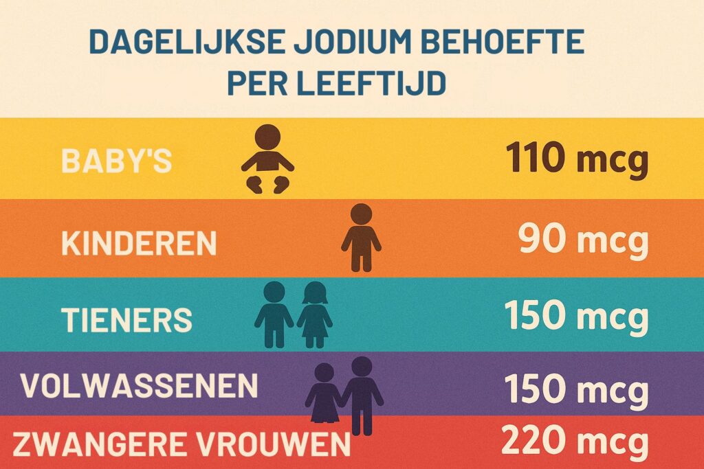 DAGELIJKSE JODIUM BEHOEFTE PER LEEFTIJD