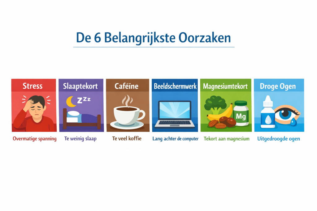 6 belangrijkste oorzaken van trillend ooglid
