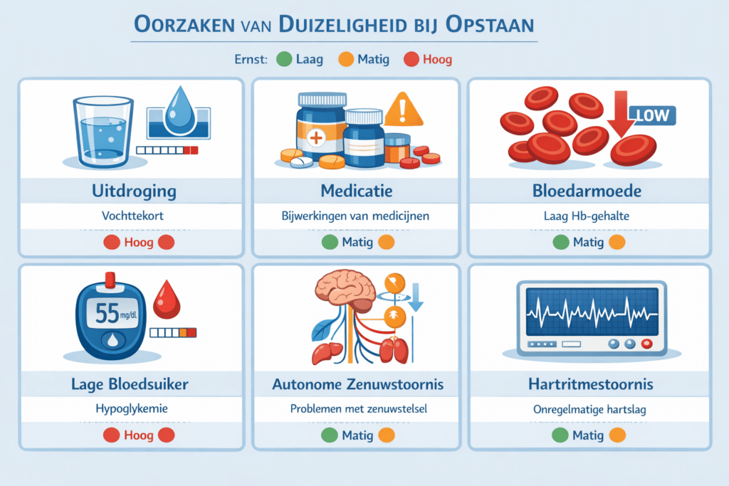 oorzaken van duizeligheid bij opstaan