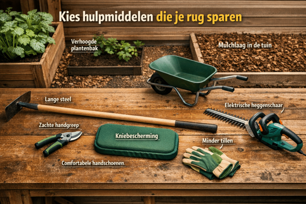 kies hulpmiddelen die je rug sparen