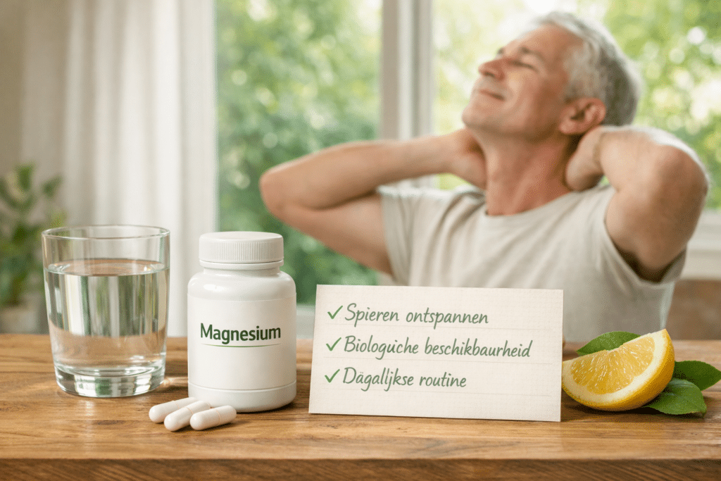 Magnesium supplement met water en citroen