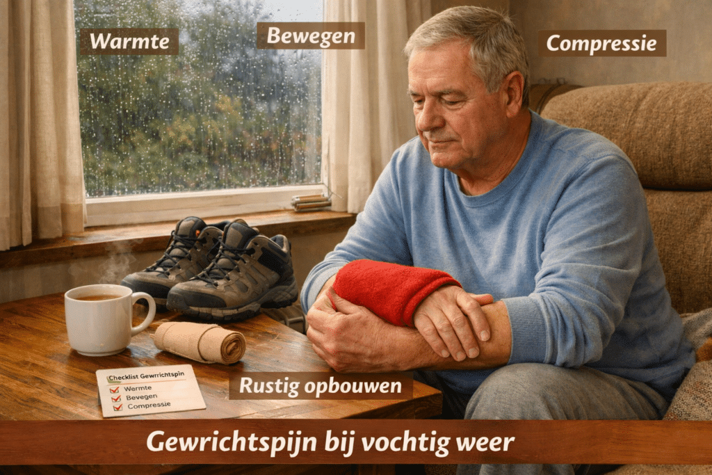 Man met pijn in gewrichten binnen