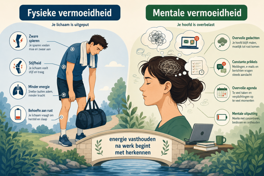 verschil tussen fysieke en mentale vermoeidheid’