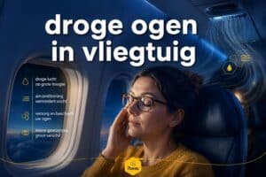 Droge ogen in vliegtuig