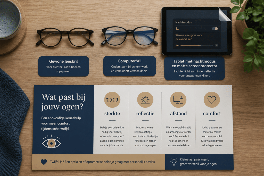 Zijn er speciale brillen tegen wazig zien na werken met computer?