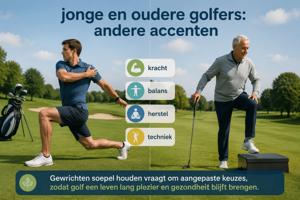 Wat is het verschil tussen gewrichtsoefeningen voor jonge en oudere golfers?