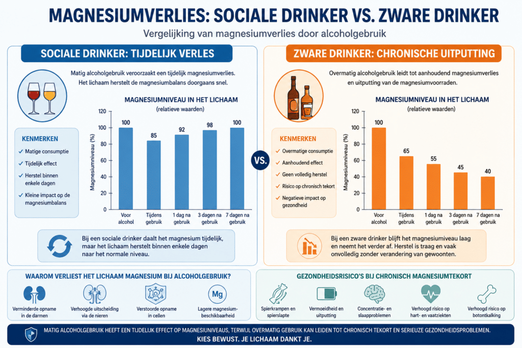 Het verschil tussen sociale drinkers en zware drinkers