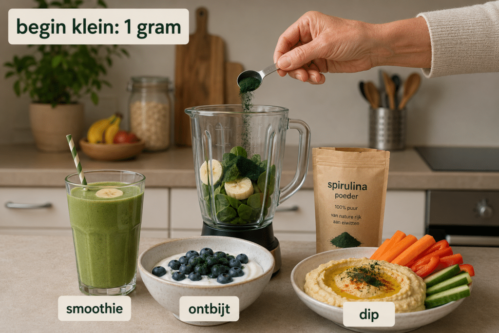 Hoe verwerk je spirulina in je dieet en hoeveel kost spirulina poeder per portie?