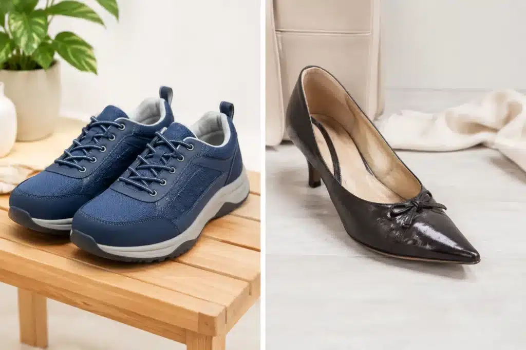Zijn er specifieke schoenen die helpen bij stijve voeten?